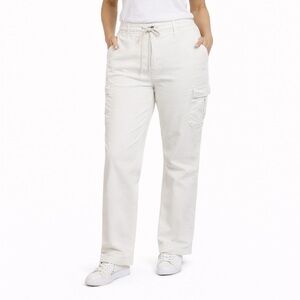 Paige Size 33 Women's White Cargo Straight Leg‎ Pants